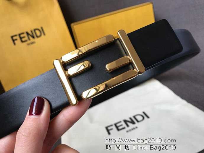 FENDI芬迪 實物拍攝 最新爆款 柔軟小牛皮皮帶 雙F標誌 BAGUETTE系列 時尚百搭款女款皮帶  xfp1301